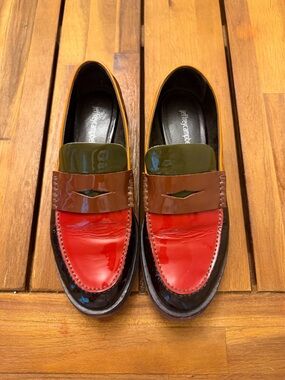 Jeffrey Campbell Colorblock Patent Leather Penny Loafers Womenβs Size 9